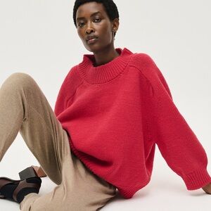 Babaa Berry Red Oversized Sweater Wool one size XS S M no51